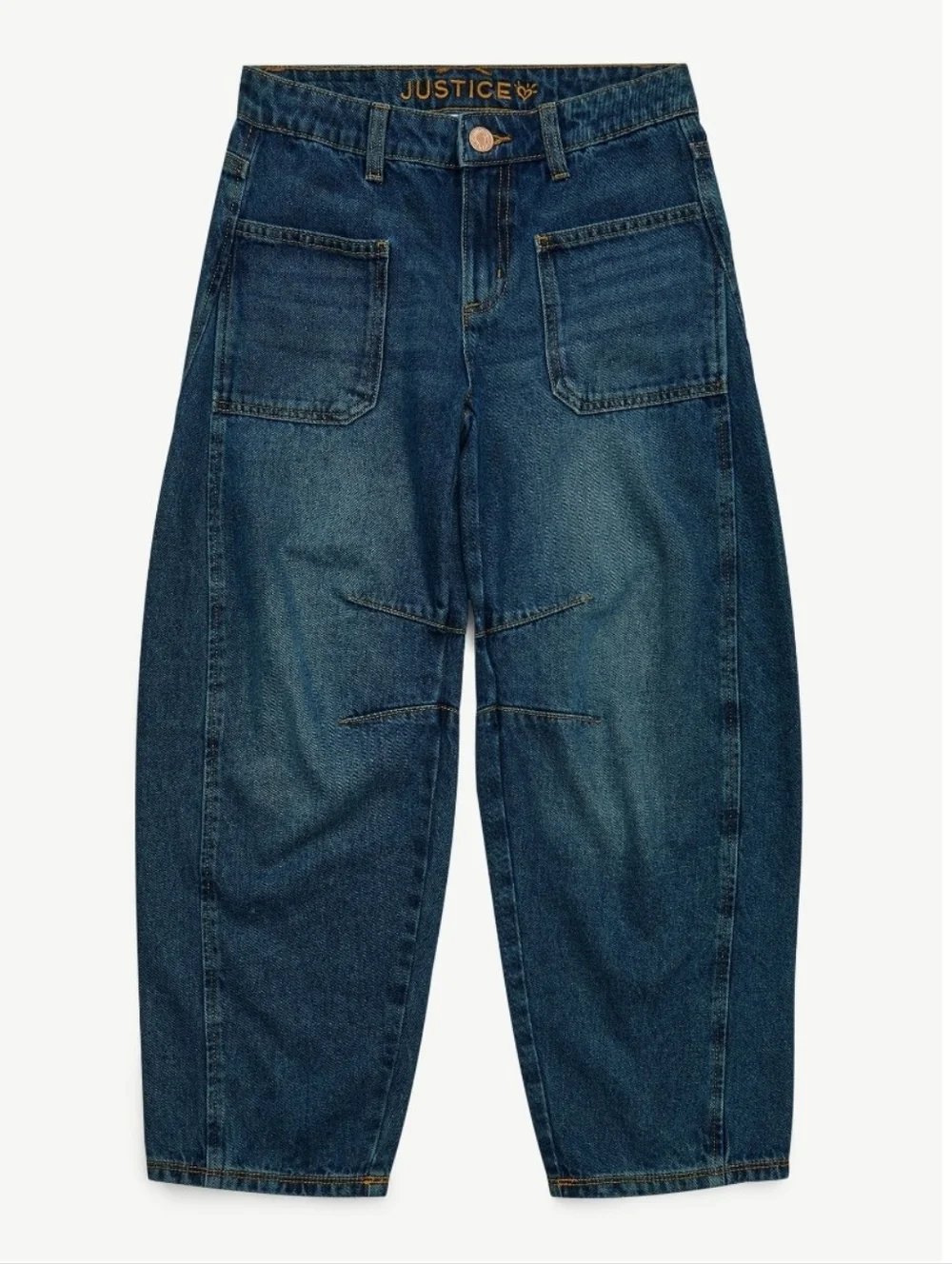 Justice Barrel Jeans Dark Wash Girl's Size 14 Slim NWT